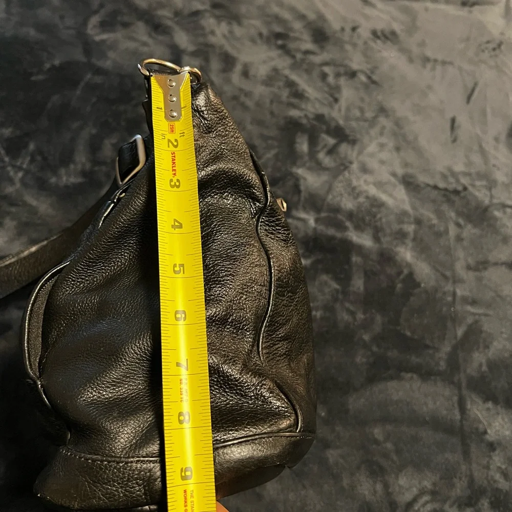 Vintage Oversized Leather Hobo Slouchy‎ Handbag Black